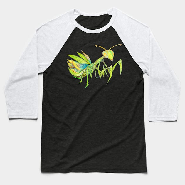 Moibok The Mind Mantis Baseball T-Shirt by LoneSkull